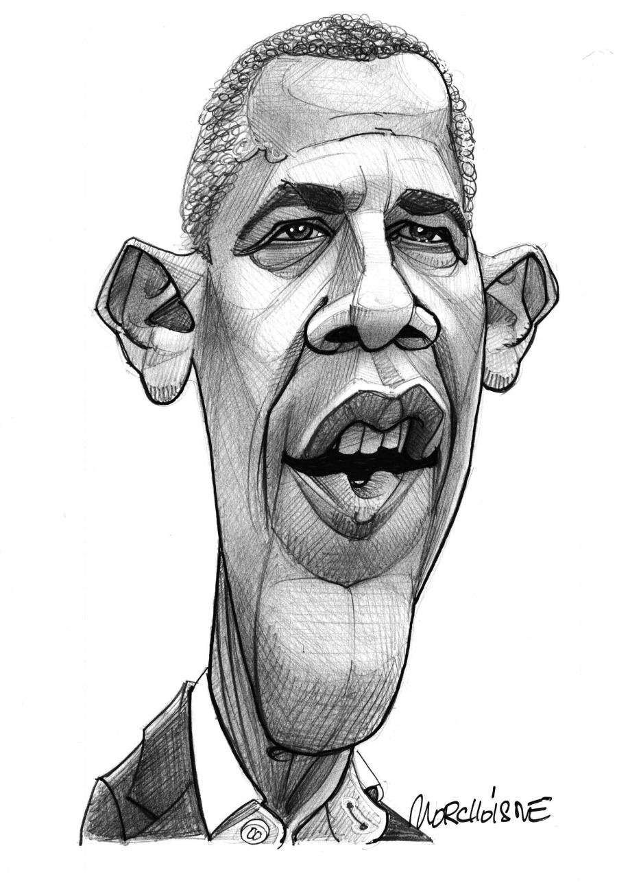 Шарж легкий 6 класс. Сатирический портрет Артура пирожкова. Обама карикатура. Карикатуры карандашом.