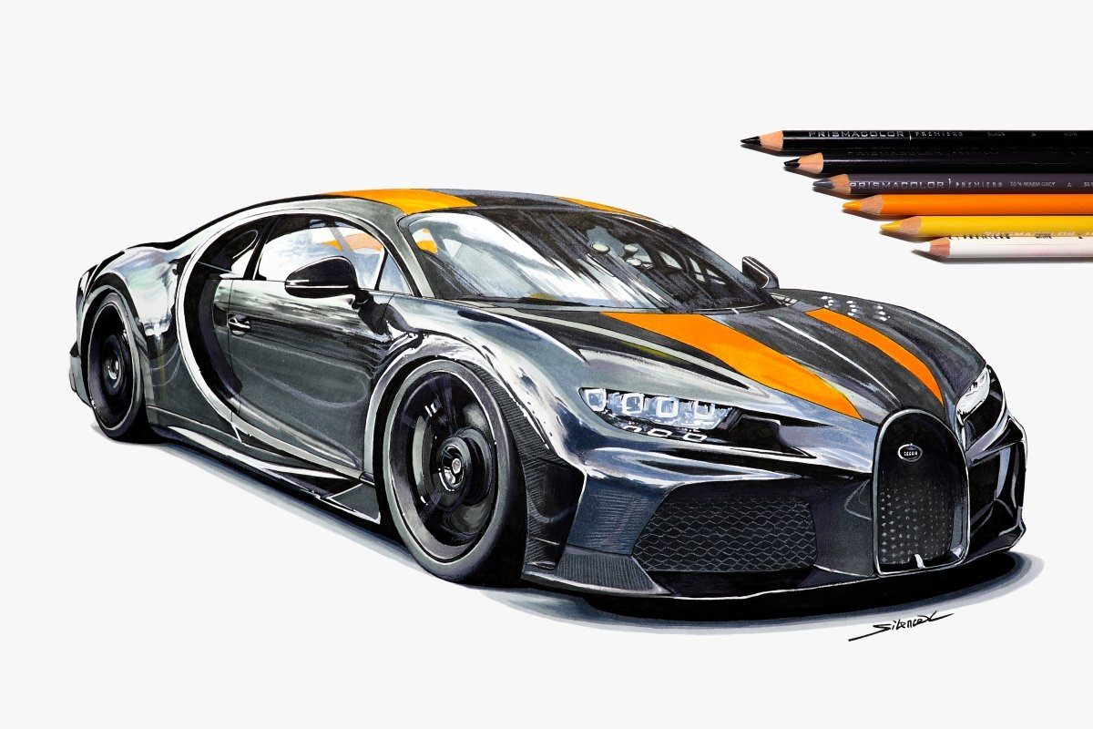 Как нарисовать bugatti diva