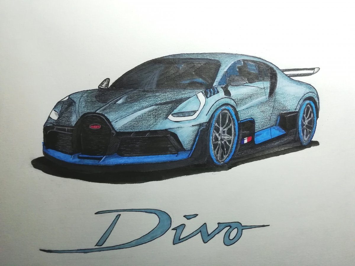 Как нарисовать bugatti diva