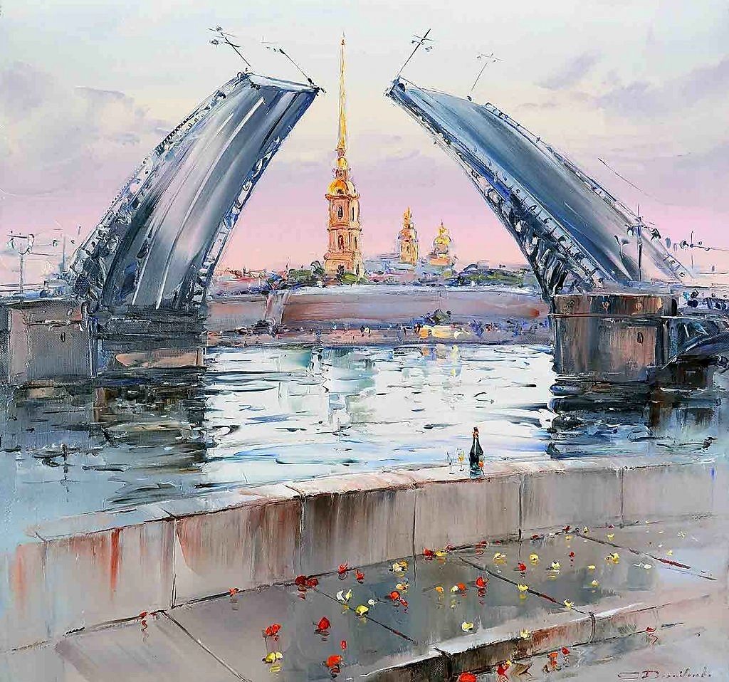 Разводные мосты спб рисунок