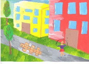 Весна в городе рисунки детей