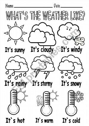 Раскраска погода на английском