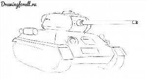 Рисунок танка карандашом для срисовки легкие