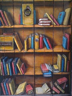 Книжный шкаф нарисованный