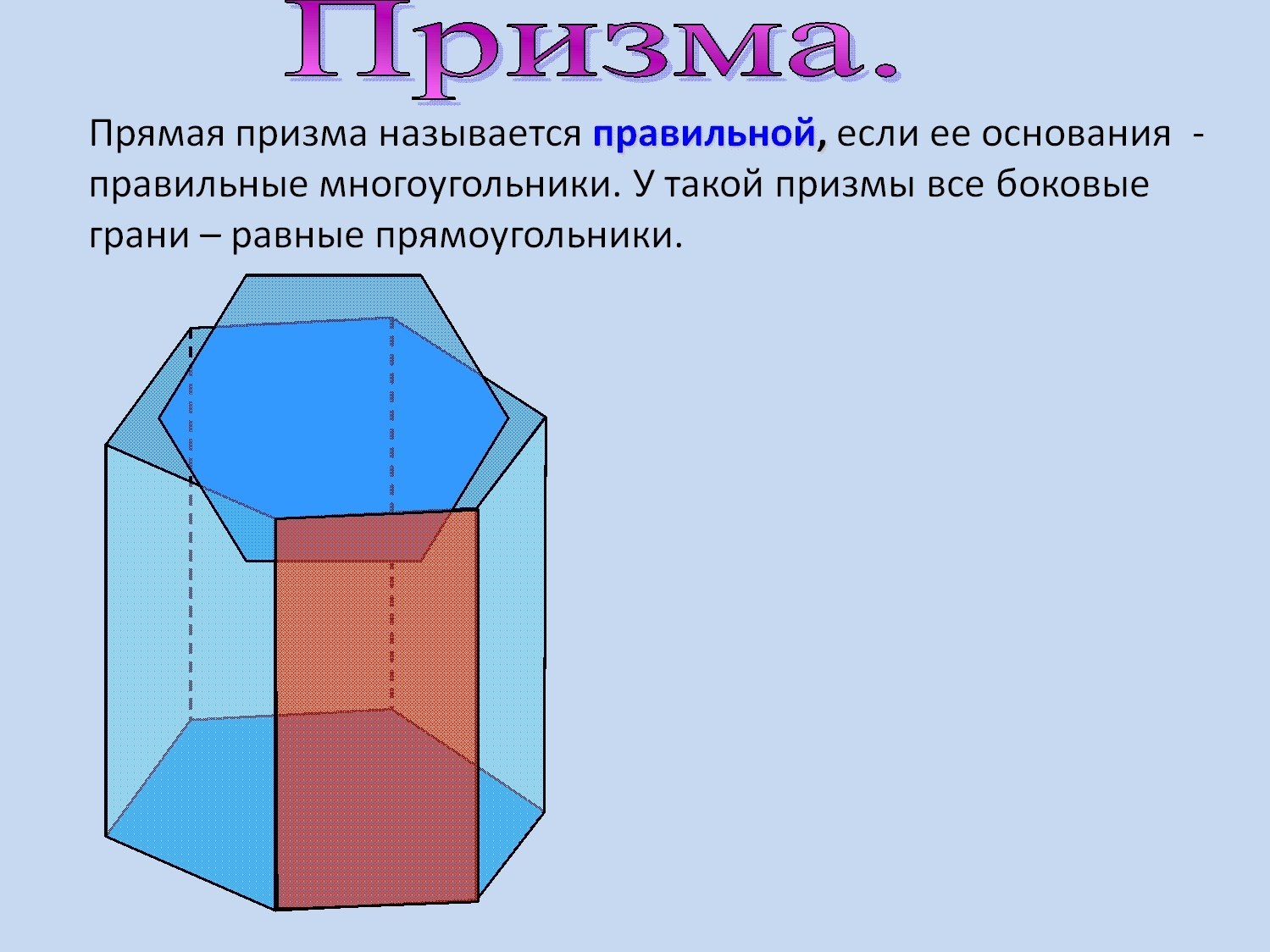 Количество граней шестиугольной призмы