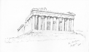 Акрополь рисунок карандашом