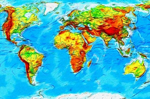 Карта мира нарисованная