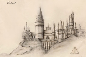 Хогвартс рисунок карандашом