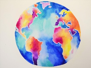 Рисунок земного шара цветной
