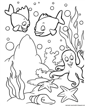 Раскраска Морское дно для детей