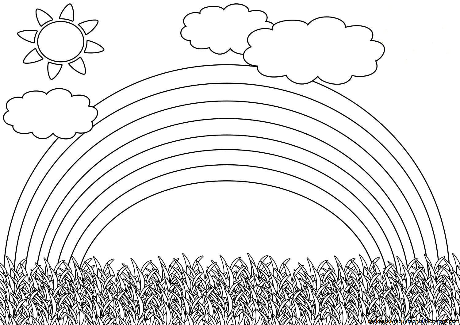 Рисунок радуги для раскрашивания