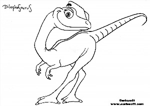 Дилофозавр раскраска