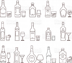 Бутылка алкоголя рисунок