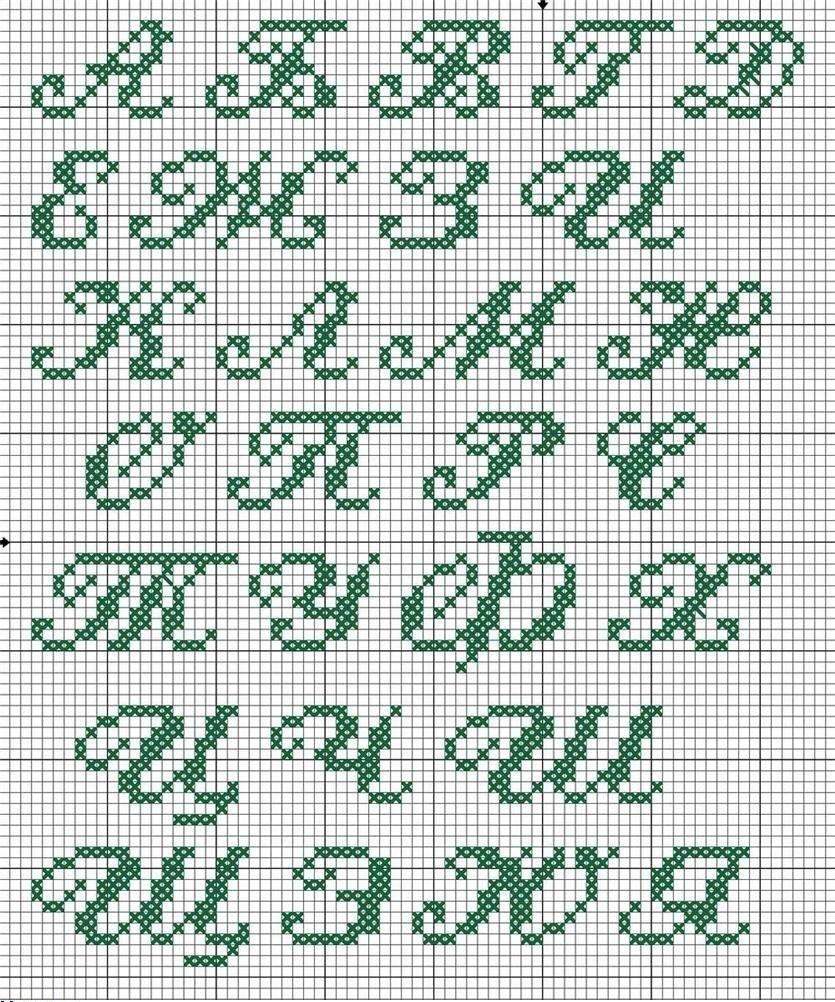 Алфавит для вязания именных мочалок крючком схемы