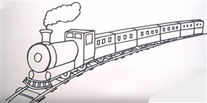 Как нарисовать железную дорогу с поездом