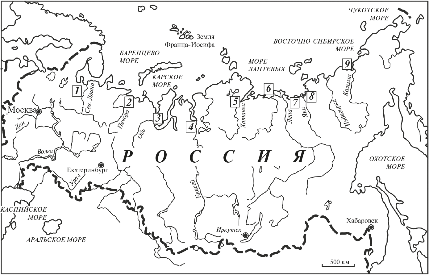 Карта росси контур