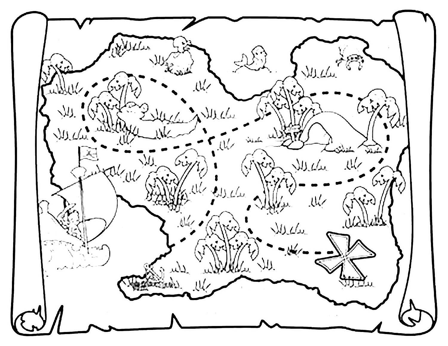 Карта сокровищ для детей распечатать