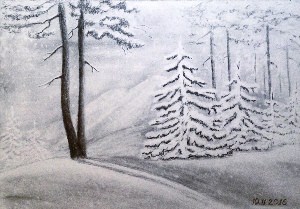 Зарисовка зимнего леса