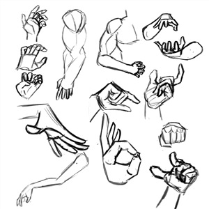 Рисунки для срисовки карандашом руки жесты
