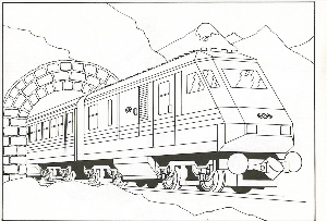 Товарный поезд раскраска