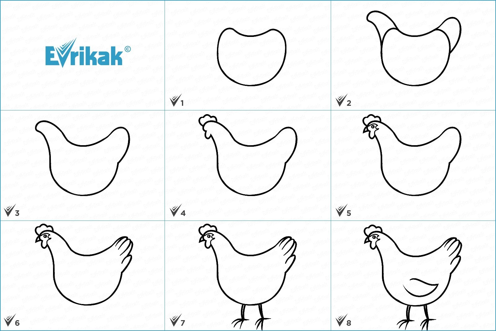 Как рисовать курицу для детей