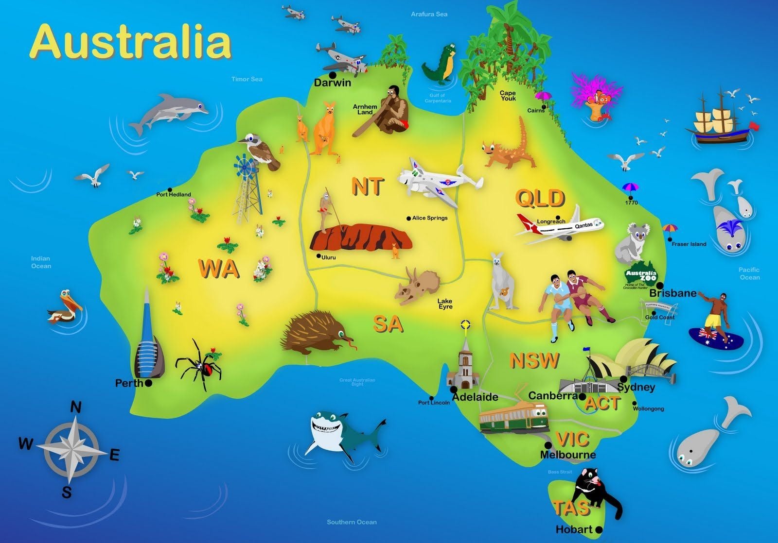 карта австралии