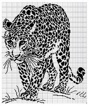 Леопард по клеточкам