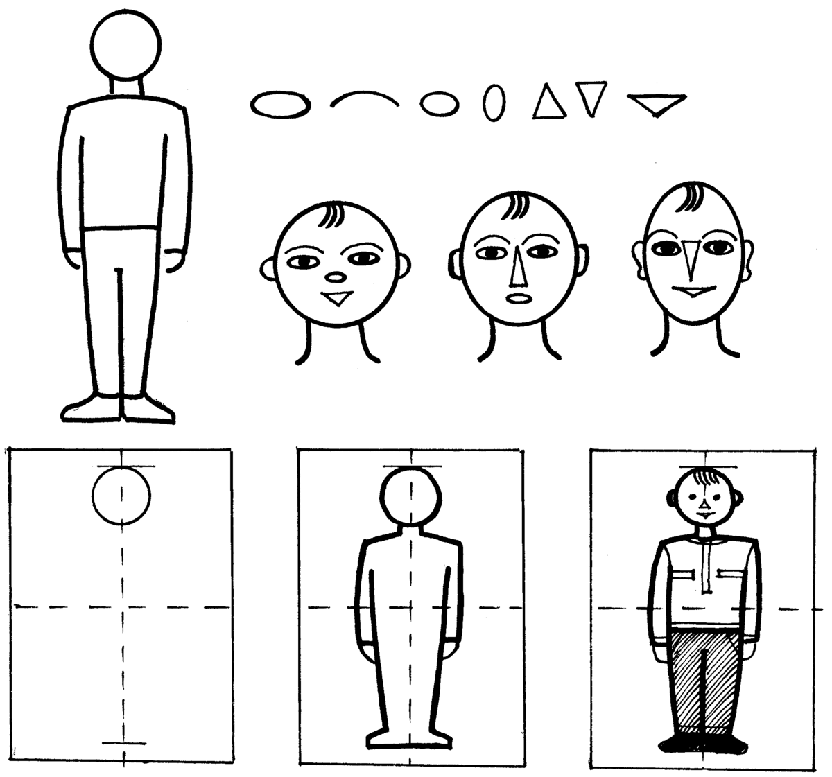 Как нарисовать человека схема для детей