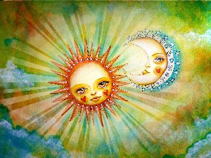 Солнце и луна рисунок