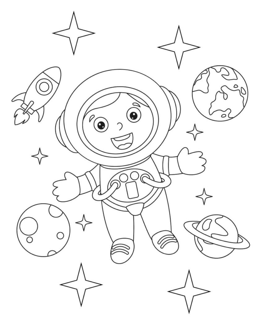 Раскраска космос для детей 4 5. Раскраска. В космосе. Раскраски космос для детей 4-5 лет. Раскраски ко Дню космонавтики. Космонавт раскраска.