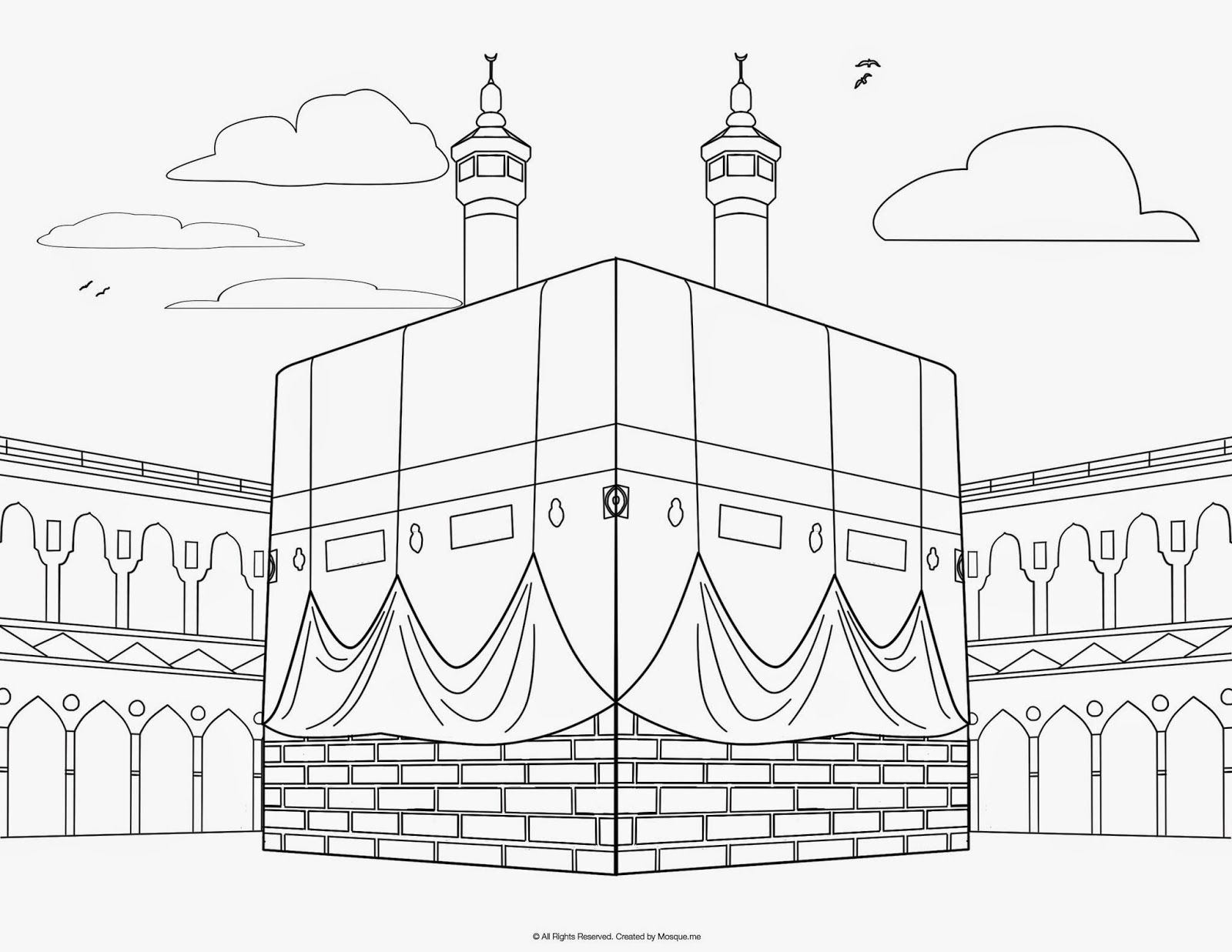 Рисунок мечети красками