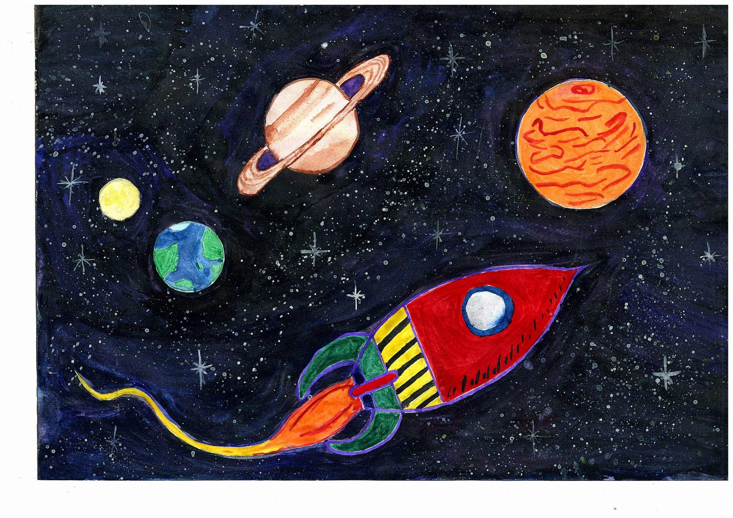 День космонавтики изо 3 класс презентация. Рисунок на тему космос. Картина космос для детей. Рисунки на тему космос для детей. Рисунок на тему космос легкий.
