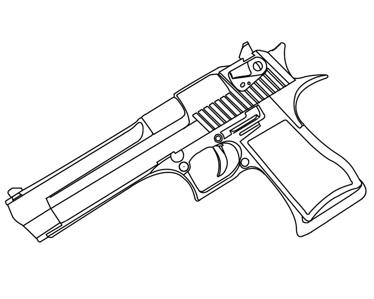 Раскраска стандофф оружие. .357 Magnum чертеж. Чертёж пистолета Desert Eagle.