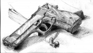 Картинки пистолета для срисовки