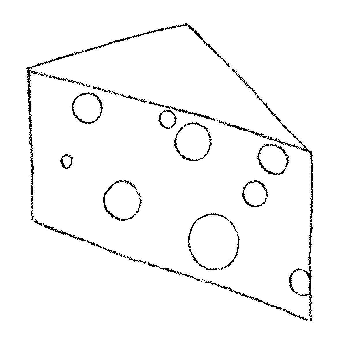 Рисунок сыра с дырками для детей