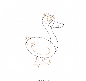 Поэтапное рисование гуся
