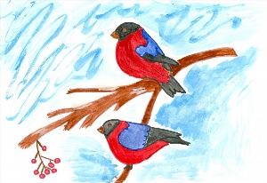 Детские рисунки на тему птицы