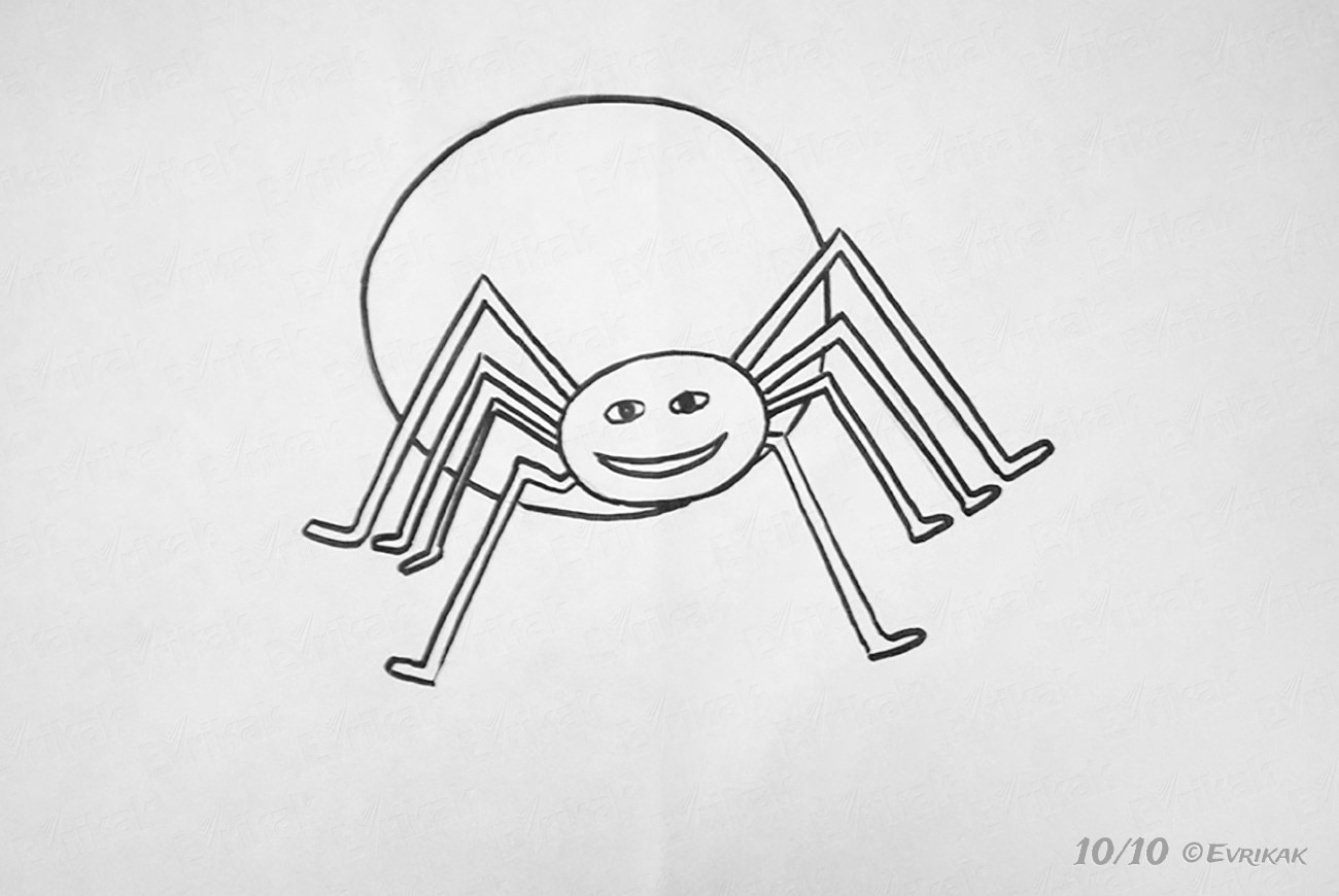 паук картинки для детей нарисованные карандашом легкие