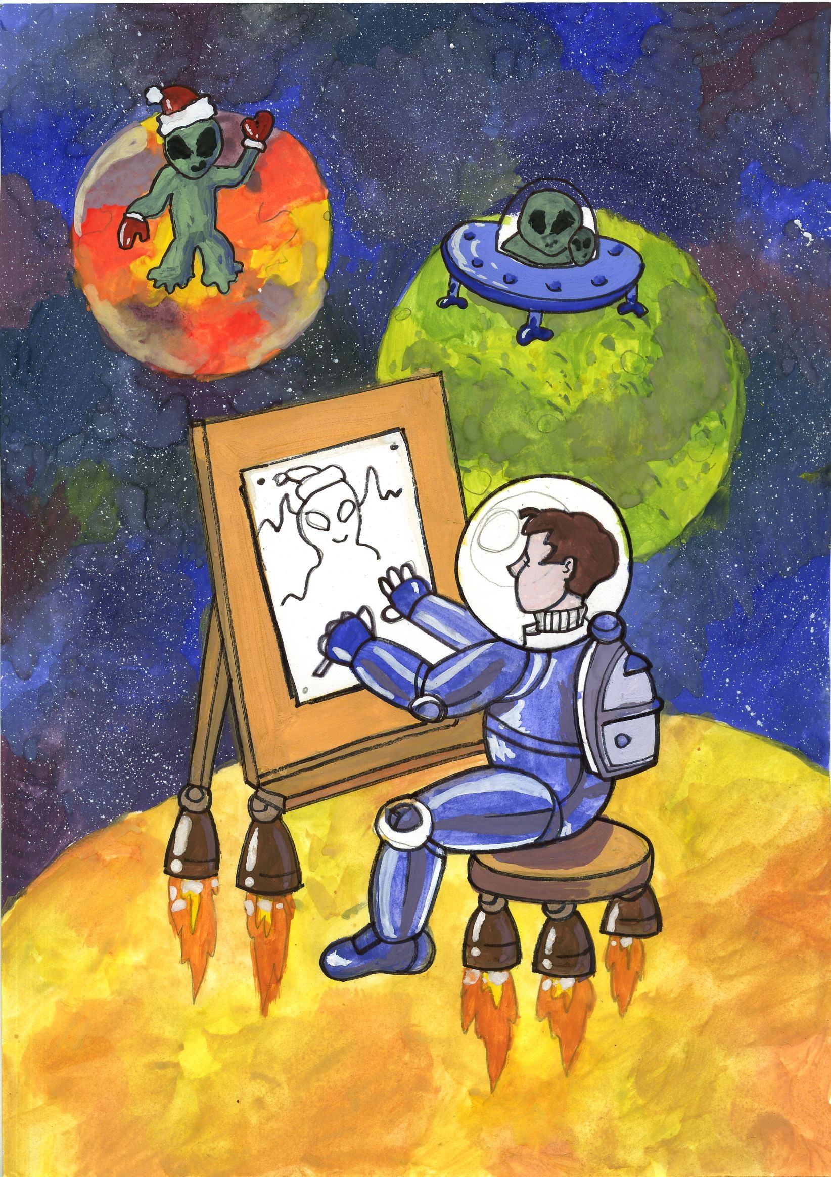 Рисунок на тему космонавт. Космос рисунок для детей. Рисунок на тему космонавтики. Рисунки о космосе для школьников. Детские рисунки про космос.