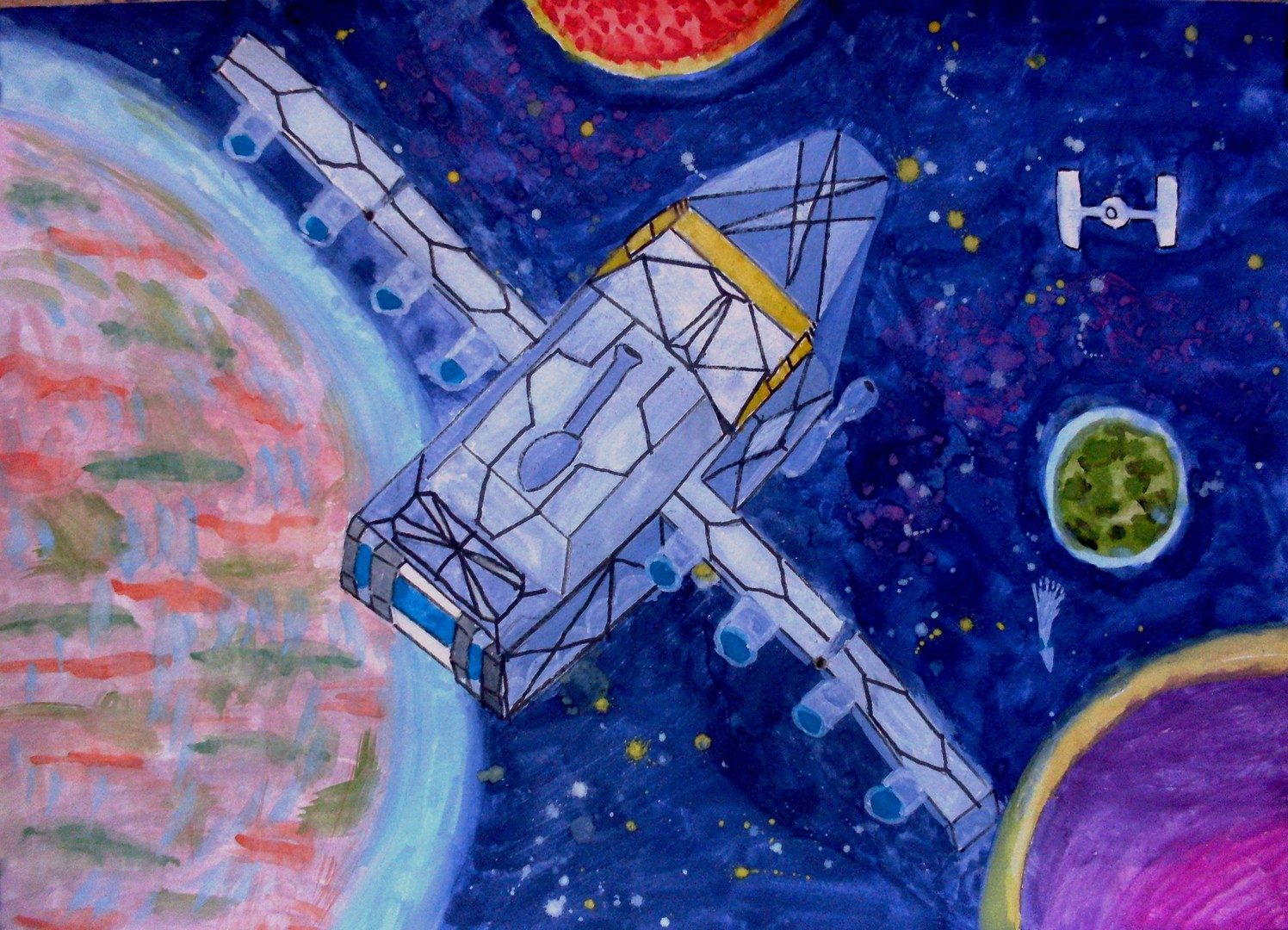 Рисунок ко дню космонавтики легкий и красивый. Рисунок на тему космос. Рисунки на тему космос для детей. Детские рисунки на тему космос. Космос глазами детей.