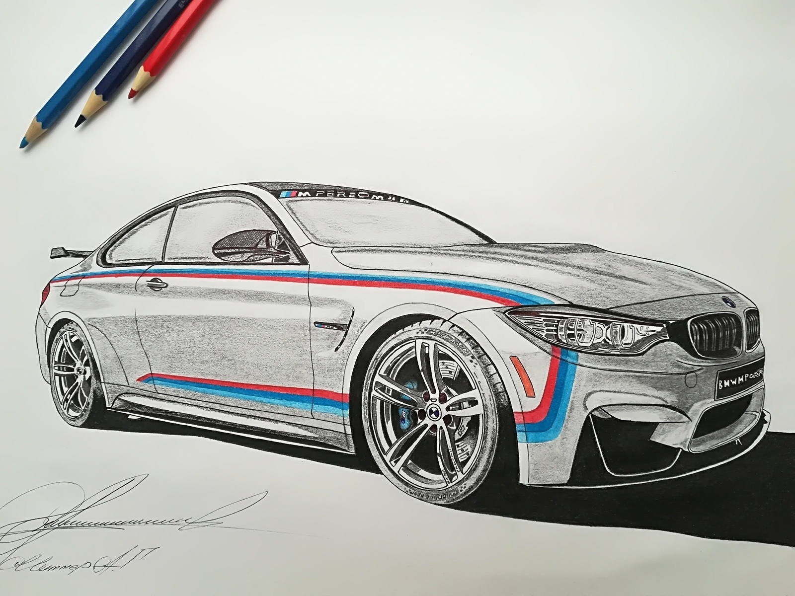 Bmw рисунок карандашом