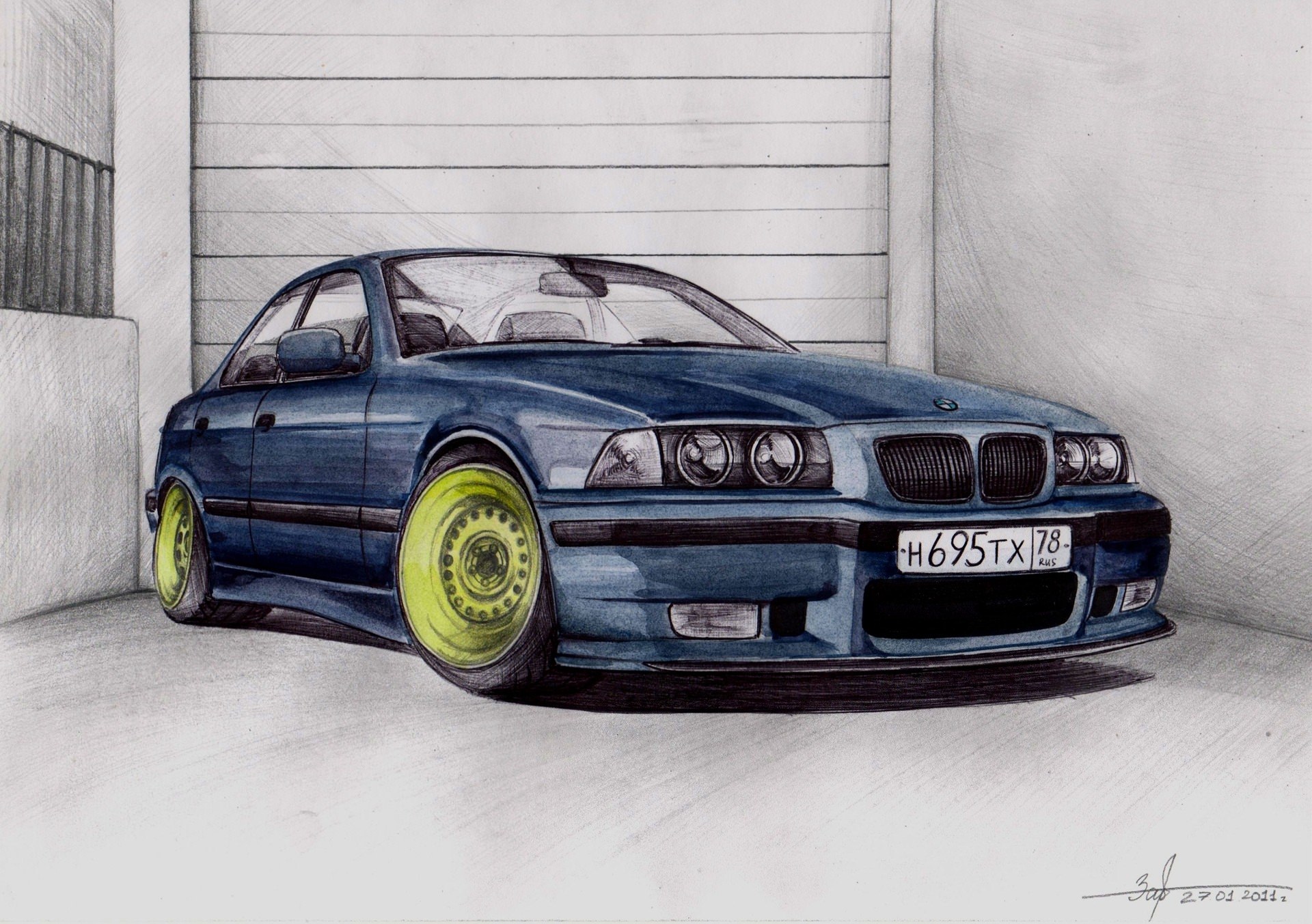 Как нарисовать bmw m3