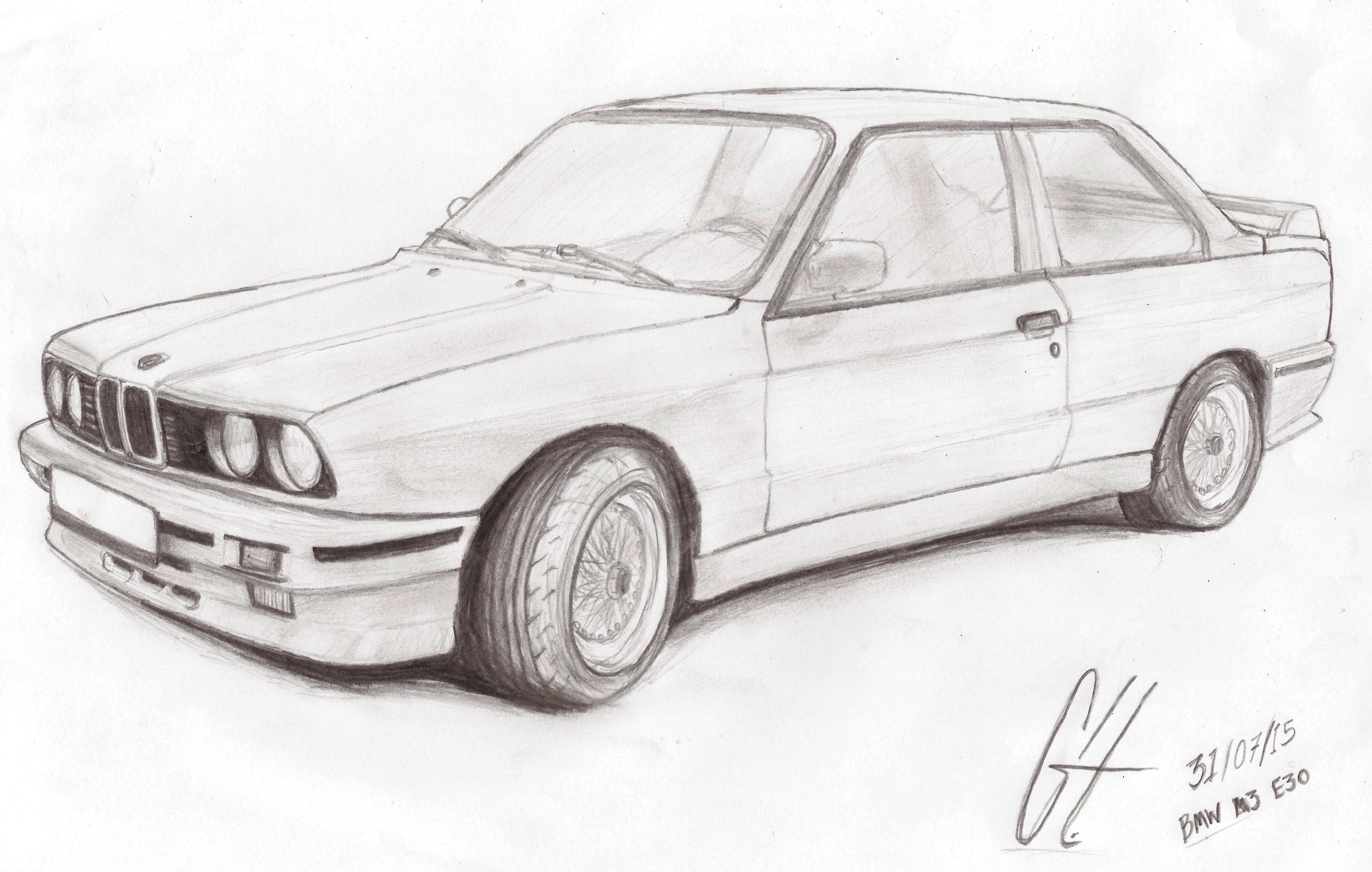 Bmw рисунок карандашом