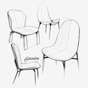 Стол и стулья для срисовки