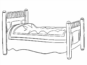 Кроватка раскраска для детей