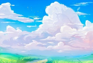 Небо с облаками рисунок