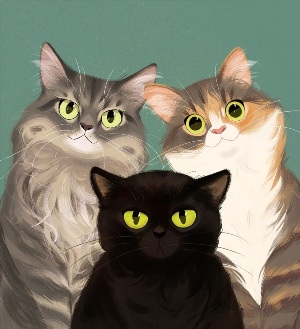 Семья котов рисунок