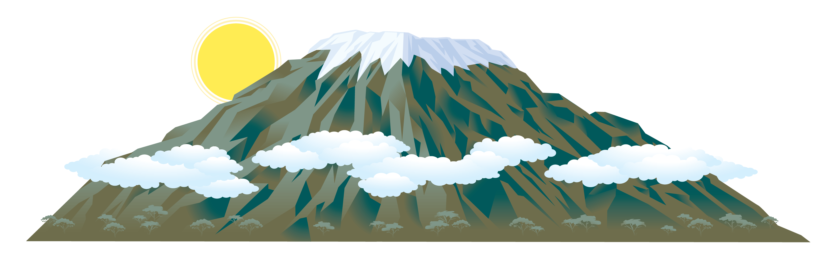 Горы картинка для детей на прозрачном фоне. Гора Килиманджаро. Гора Килиманджаро вектор. Эверест и Килиманджаро. Гора Килиманджаро рисунок.