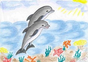 Детский рисунок на тему черное море