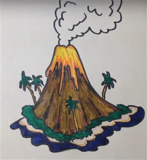Вулкан для срисовки